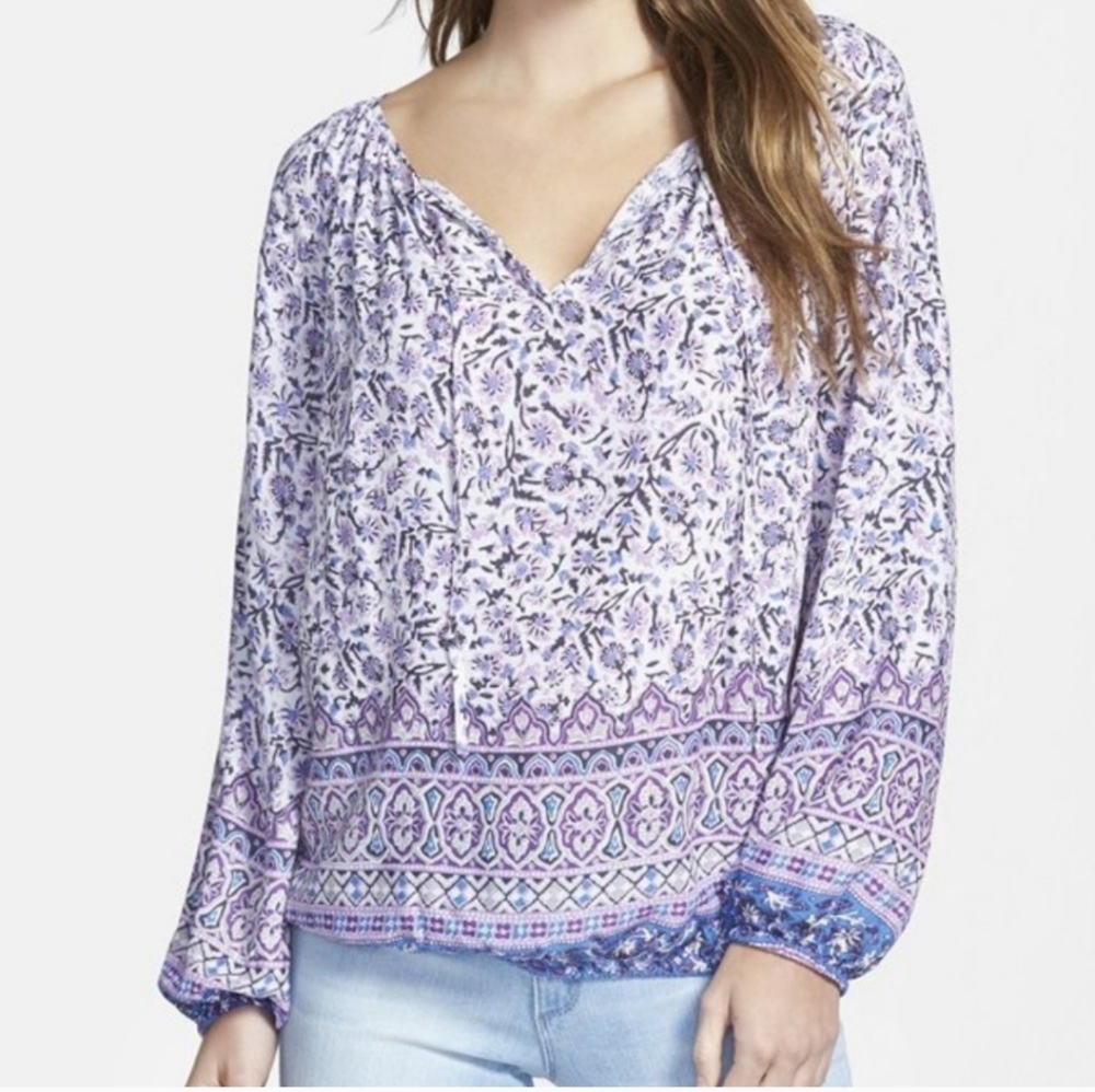 Lucky Brand Size XS Peasant floral Top